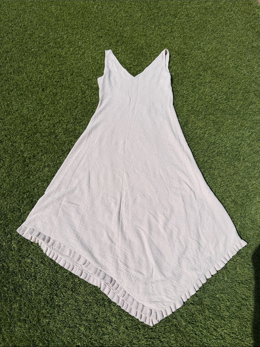 Club Monaco White Asymmetrical V-Neck Dress - Picture 7 of 8
